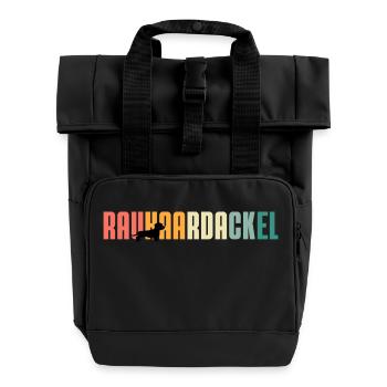 Rauhaardackel2 - Rolltop Rucksack mit zwei Griffen - Schwarz - Vorne