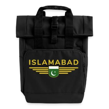 Islamabad Design – Style de la capitale - Sac à dos Roll Top à deux anses - noir - Devant