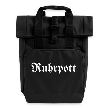 Ruhrpott - Pott - Bergbau - Kumpel - Ruhr - Shirt - Rolltop Rucksack mit zwei Griffen - Schwarz - Vorne
