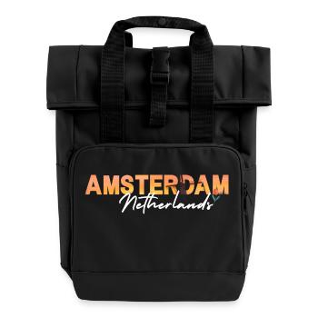 Ville d’Amsterdam - Sac à dos Roll Top à deux anses - noir - Devant