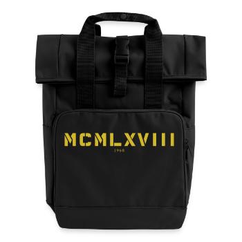 Römische Zahl Geburtsjahr Made in 1968 - Rolltop Rucksack mit zwei Griffen - Schwarz - Vorne