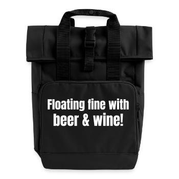 Floating finde with beer and wine! - Roll Top Backpack with Two Handles - black - Front