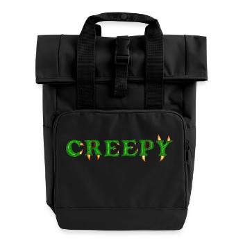 Gruselige Monster Buchstaben Horror Grafik Bekleidung - Rolltop Rucksack mit zwei Griffen - Schwarz - Vorne