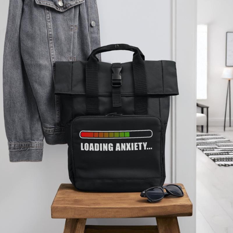 Loading Anxiety... Rolltop Rucksack mit zwei Griffen