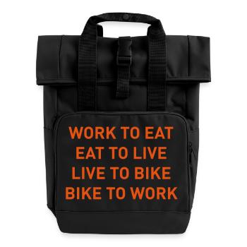 Vélo au travail - Sac à dos Roll Top à deux anses - noir - Devant
