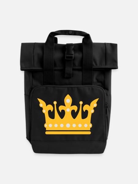 Krone / Crown 2c - Rolltop Rucksack mit zwei Griffen - Schwarz