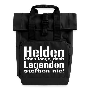 Heroes live - Roll Top Backpack with Two Handles - black - Front