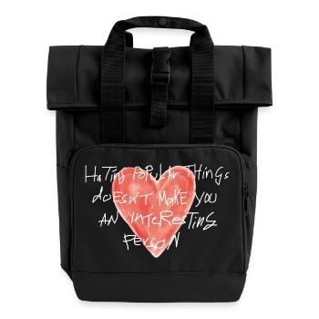 Trendy heart design - Roll Top Backpack with Two Handles - black - Front