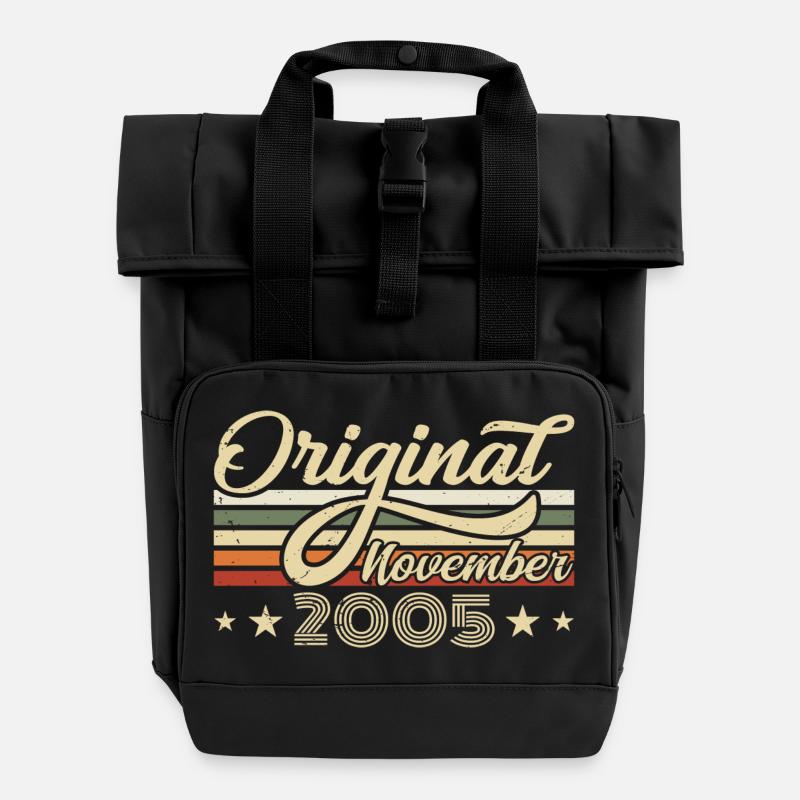 November 2005 Birthday Gift November 2005 - Roll Top Backpack with Two Handles - black