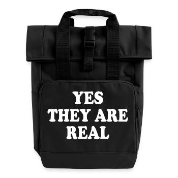 yes they are real - Rolltop Rucksack mit zwei Griffen - Schwarz - Vorne