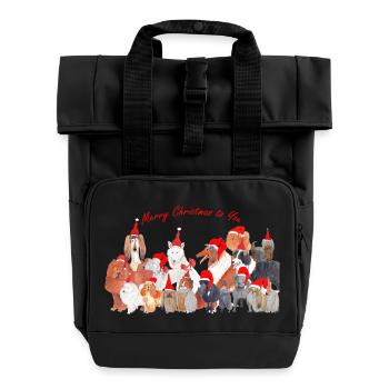 Chiens de Noël Chiens de Noël1 - Sac à dos Roll Top à deux anses - noir - Devant