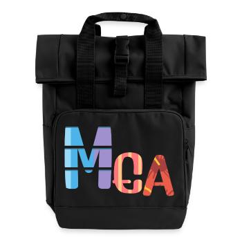 Mea name pastel text colorful - Rolltop Rucksack mit zwei Griffen - Schwarz - Vorne