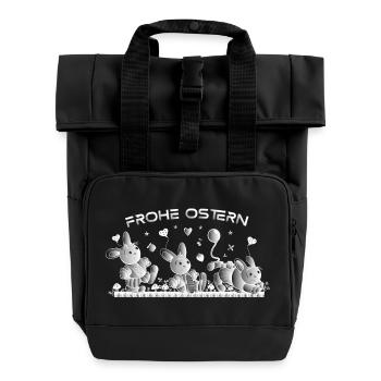 Happy Easter Wishes for Clothing & Accessories! - Roll Top Backpack with Two Handles - black - Front