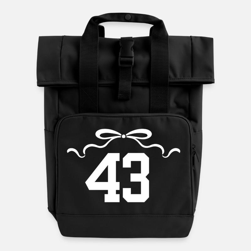 Numéro 43 noeud - 43e anniversaire - Sac à dos Roll Top à deux anses - noir