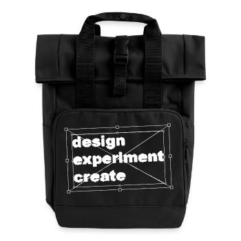 design experiment create - Rolltop Rucksack mit zwei Griffen - Schwarz - Vorne