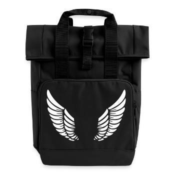wing - Roll Top Backpack with Two Handles - black - Front