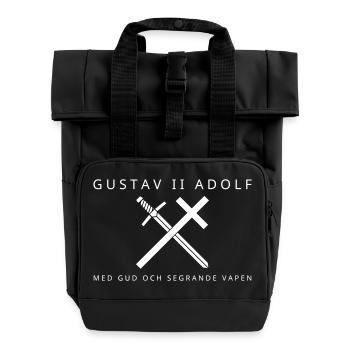 Gustav II Adolf - Roll Top Backpack with Two Handles - black - Front