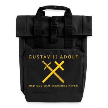 Gustav II Adolf - Roll Top Backpack with Two Handles - black - Front