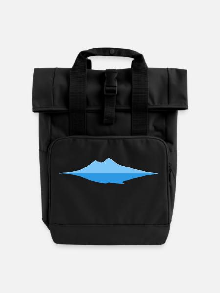 Neapel, Vesuv - Rolltop Rucksack mit zwei Griffen - Schwarz