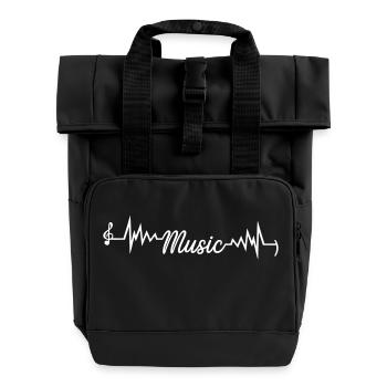 musique musicien musicien amour fête festival basse - Sac à dos Roll Top à deux anses - noir - Devant