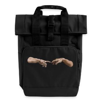Création Adam Michelangelo * Main gauche de Dieu - Sac à dos Roll Top à deux anses - noir - Devant