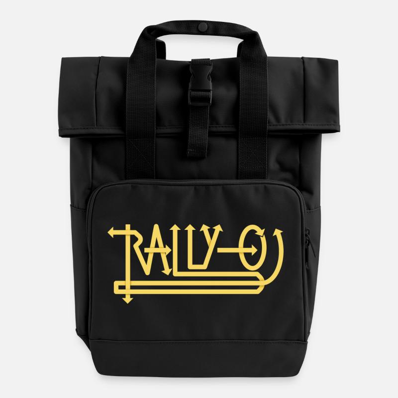 Rally-O – Rally Obedience - Rolltop Rucksack mit zwei Griffen - Schwarz