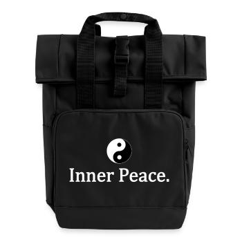 Yin und Yang Innerer Frieden Inner peace - Rolltop Rucksack mit zwei Griffen - Schwarz - Vorne