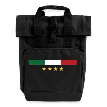 Italie / Italia - Rolltop Rucksack mit zwei Griffen - Schwarz - Vorne