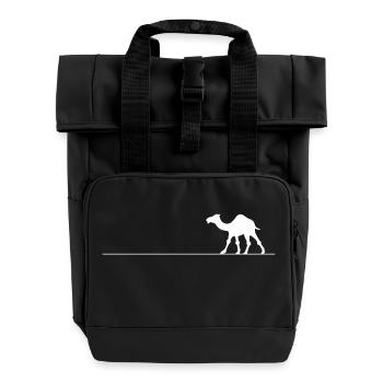 Camel on line - Roll Top Backpack with Two Handles - black - Front