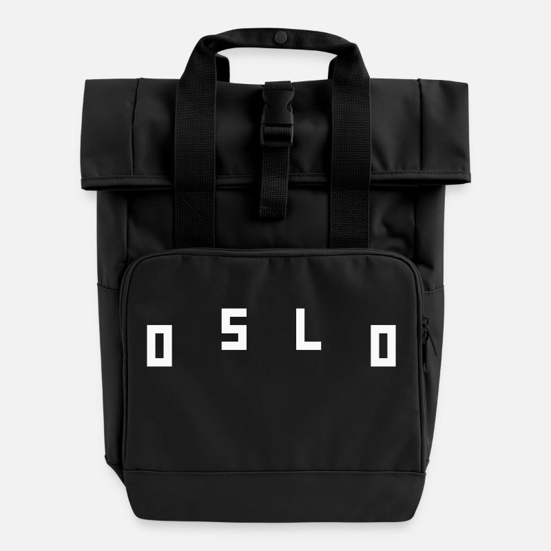 Oslo - Rolltop Rucksack mit zwei Griffen - Schwarz