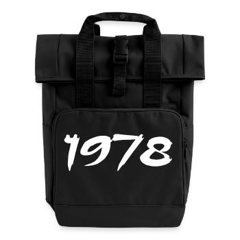 1978 47th Anniversary Gift 1978 Retro 1978 - Roll Top Backpack with Two Handles - black - Front