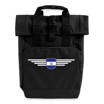 El Salvador T-Shirt Design - Roll Top Backpack with Two Handles - black - Front
