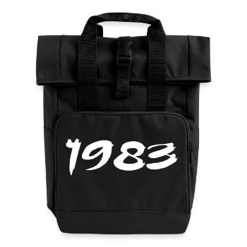 1983 42nd Anniversary Gift 1983 Retro 1983 - Roll Top Backpack with Two Handles - black - Front