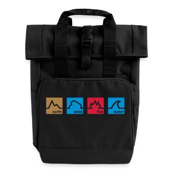 Terre Vent Eau Feu - Sac à dos Roll Top à deux anses - noir - Devant