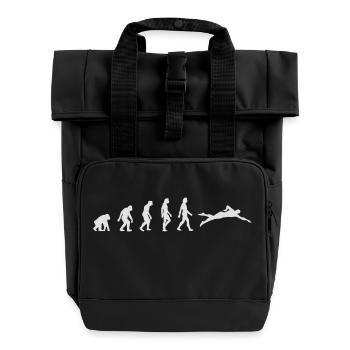 Die Evolution des Schwimmens - Rolltop Rucksack mit zwei Griffen - Schwarz - Vorne