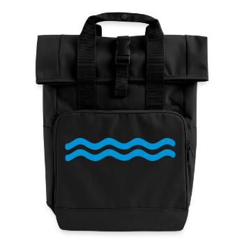 Wellen - Rolltop Rucksack mit zwei Griffen - Schwarz - Vorne