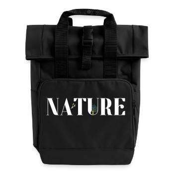Nature - Roll Top Backpack with Two Handles - black - Front