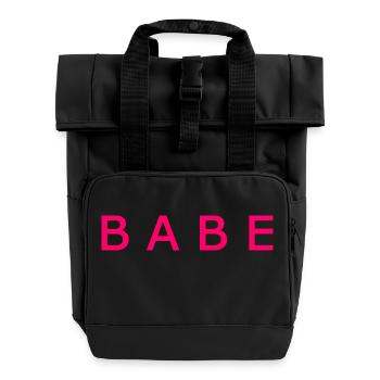 Babe - Roll Top Backpack with Two Handles - black - Front