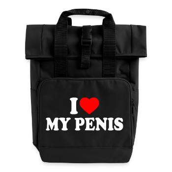 I love my penis - Rolltop Rucksack mit zwei Griffen - Schwarz - Vorne