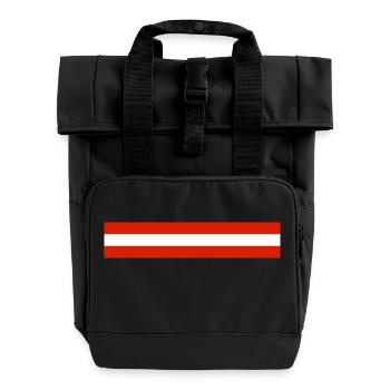 Österreich Fahne Banner - Roll Top Backpack with Two Handles - black - Front