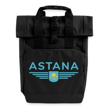 Astana Design – Modernité et tradition - Sac à dos Roll Top à deux anses - noir - Devant