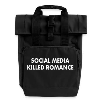 social media killed romance - Rolltop Rucksack mit zwei Griffen - Schwarz - Vorne
