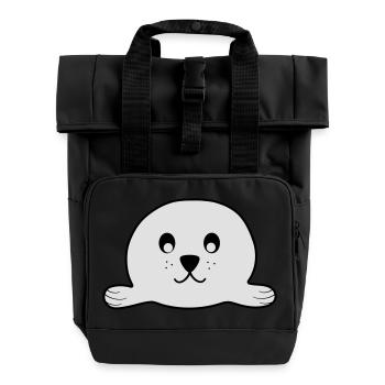 Kleine Robbe - Rolltop Rucksack mit zwei Griffen - Schwarz - Vorne