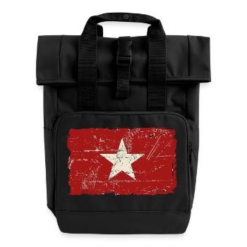 Vietnam Vintage Flag - Rolltop Rucksack mit zwei Griffen - Schwarz - Vorne