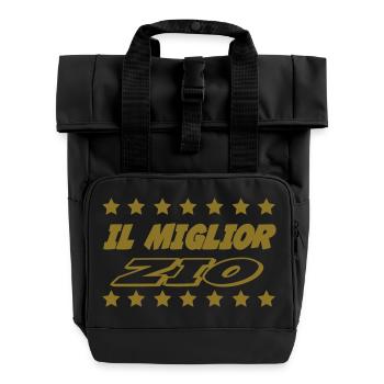 Il miglior zio 222 - Roll Top Backpack with Two Handles - black - Front
