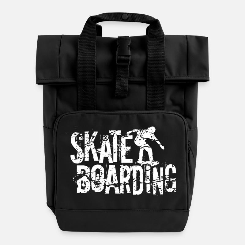 Planche à roulettes - Sac à dos Roll Top à deux anses - noir