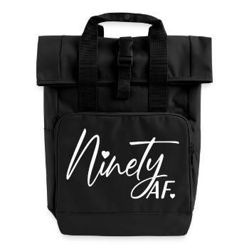 90. Geburtstag Männer Frauen Jubiläum 90 Jahre alt - Rolltop Rucksack mit zwei Griffen - Schwarz - Vorne