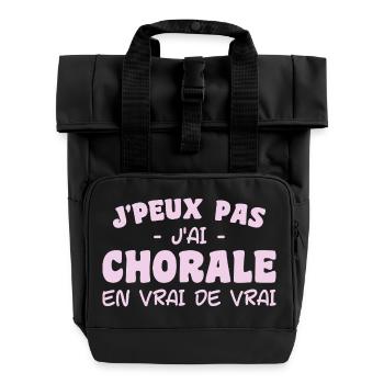 j'peux pas j'ai Chorale En vrie de vraie - Sac à dos Roll Top à deux anses - noir - Devant