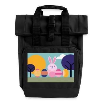 Osterhase No.07 - Rolltop Rucksack mit zwei Griffen - Schwarz - Vorne