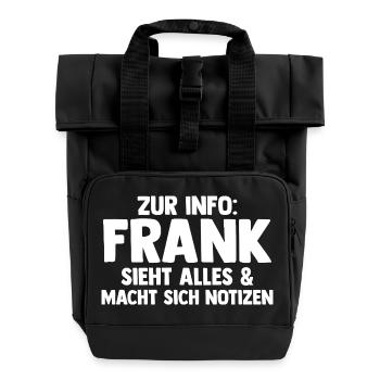 Franc - Sac à dos Roll Top à deux anses - noir - Devant
